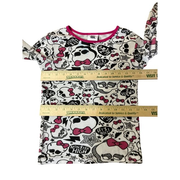 Monster High Thermal Base Layer Girls 12 Used 2 Piece Cotton Blend Fall Winter - Picture 8 of 16